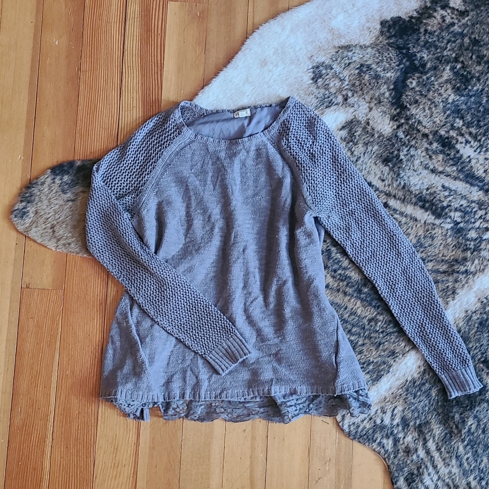 Women's Hi-Lo Grey Sweater